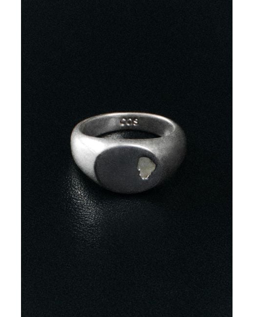 COS White Indented Signet Ring for men