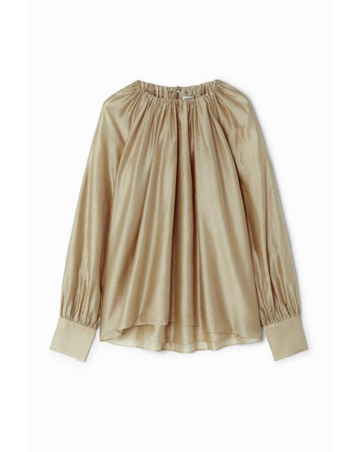 COS Natural Pleated Long-sleeved Blouse