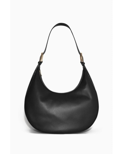 COS Black Crescent Bag - Leather