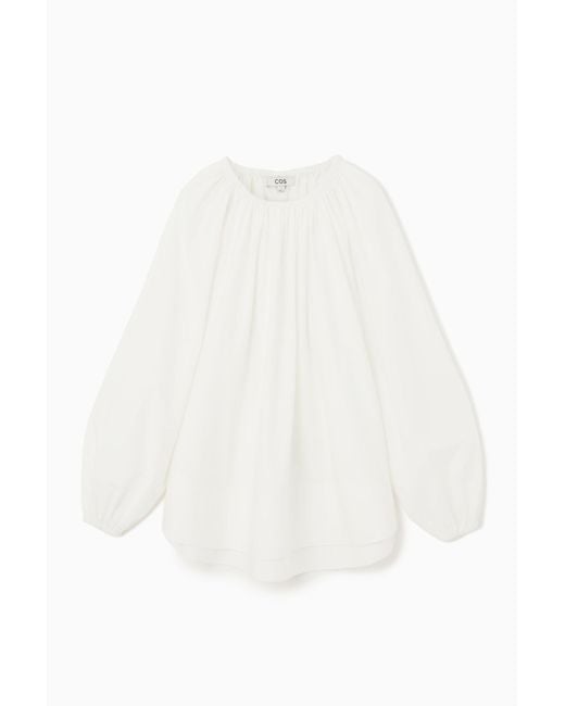 COS White Oversized Off-the-shoulder Blouse