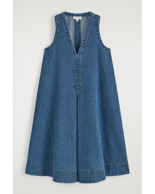 COS Denim A-Line Mini Dress in Blue | Lyst