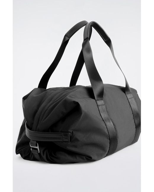 COS Black Leather-Detail Duffle Bag for men