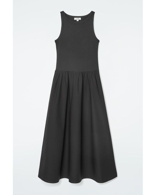 COS Black Contrast-panel Maxi Dress