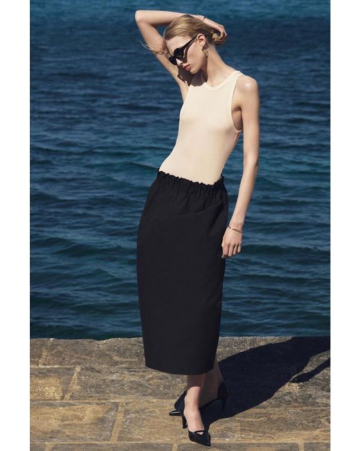COS Natural Ribbed Silk Tank Top