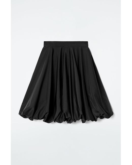 COS Black Bubble-Hem Mini Skirt