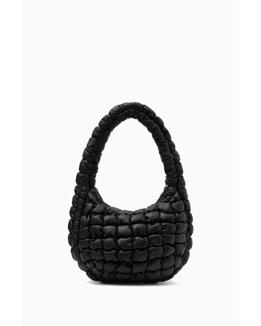 COS Black Quilted Mini Bag - Leather