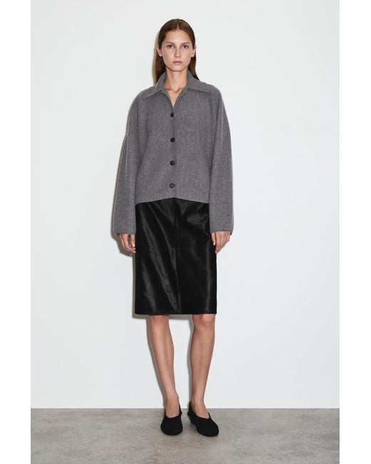 COS Gray Sculpted Merino Wool Jacket