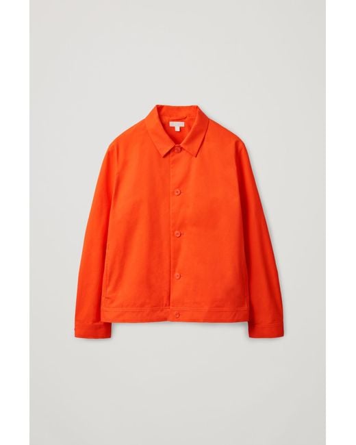 COS Orange Button-up Shirt Jacket for men
