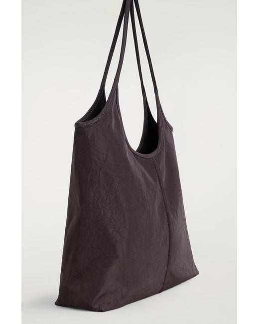COS Purple Sculpted Tote Bag