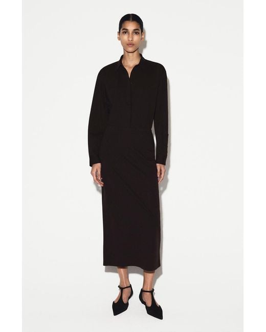 COS Black Jersey Midi Pencil Skirt