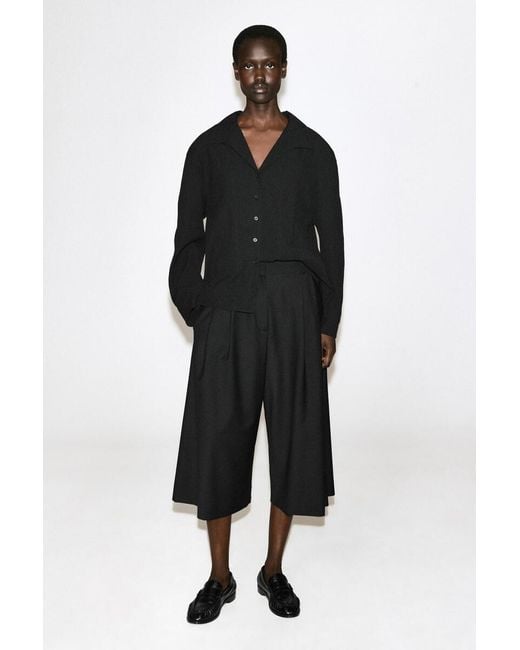 COS Black Crinkled-Jersey Shirt