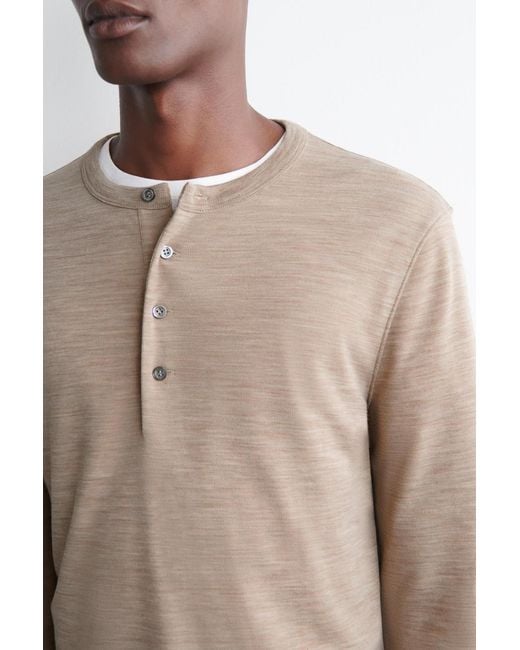 COS Natural Wool-Blend Henley Top for men