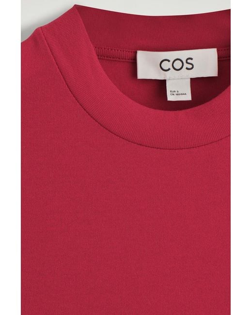 COS Red Crepe-Jersey T-Shirt
