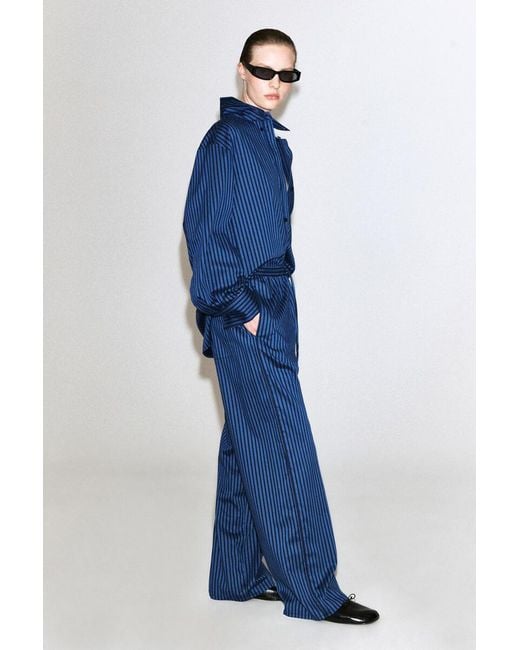 COS Blue Piped Striped Drawstring Pants