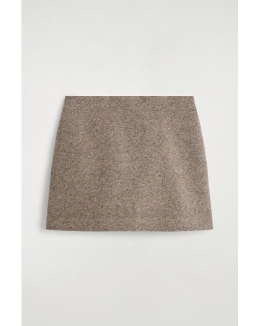 COS Natural Boiled Wool-Blend Mini Skirt