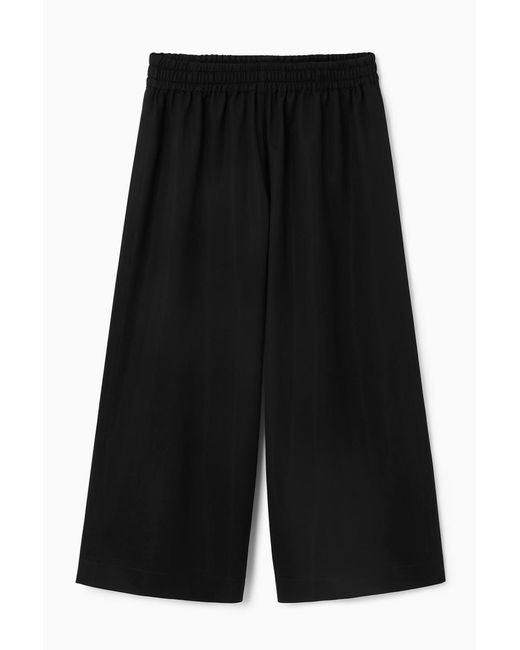 COS Black Wide-leg Jersey Culottes