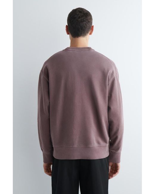 COS Purple Relaxed Washed-Cotton Sweatshirt for men
