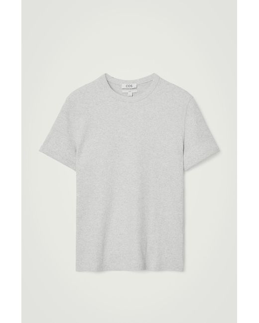 COS White Slim Ribbed T-shirt for men