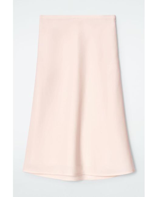 COS Pink Linen-blend Midi Column Skirt
