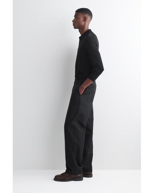 COS Black Cotton Regular-Fit Straight-Leg Chinos for men