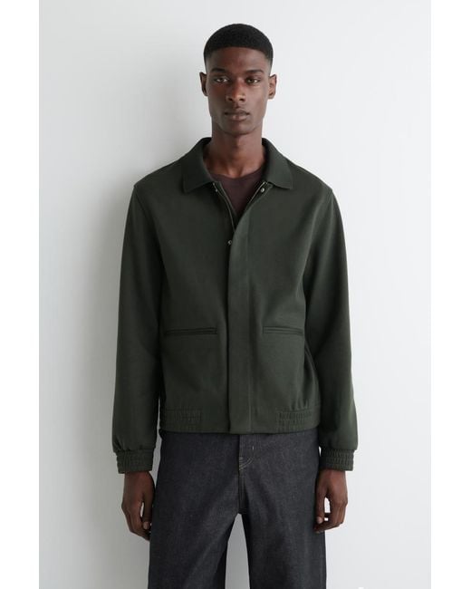 COS Green Jersey Harrington Jacket for men