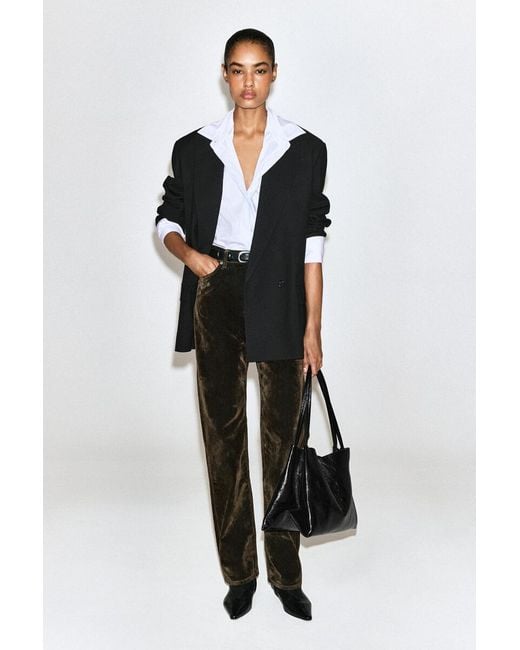 COS Black Chord Corduroy Straight-Leg Jeans
