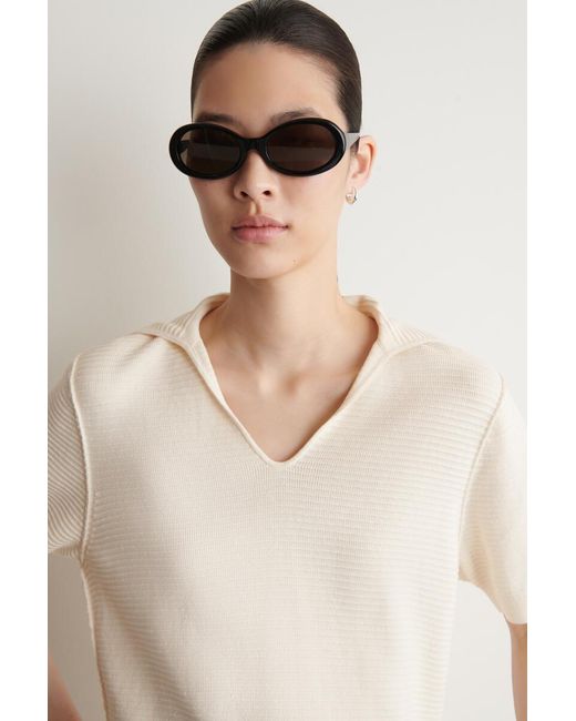 COS Natural Sailor-Collar Knitted Top