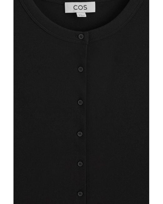 COS Black Jersey Cardigan Top