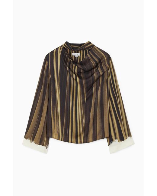 COS Brown Trompe-l'œil Blouse