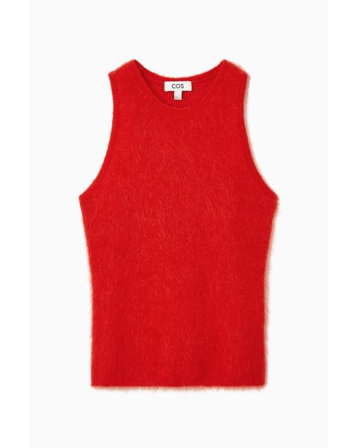 COS Red Knitted Mohair Vest