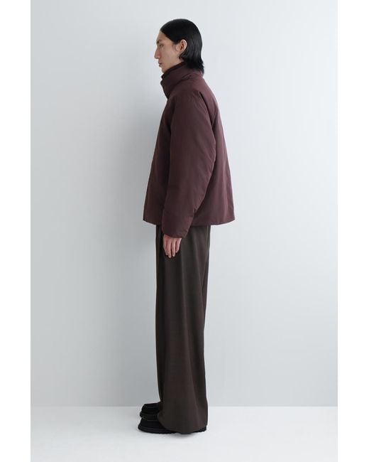 COS Brown Padded Funnel-Neck Down Jacket for men