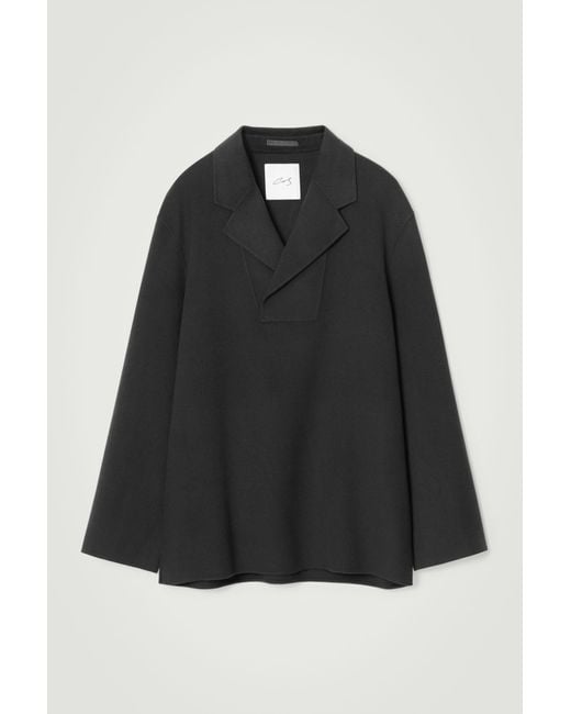 COS Black The Half-placket Overshirt for men