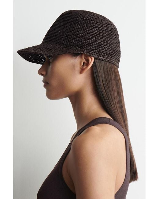 COS Brown Woven Paper Cap