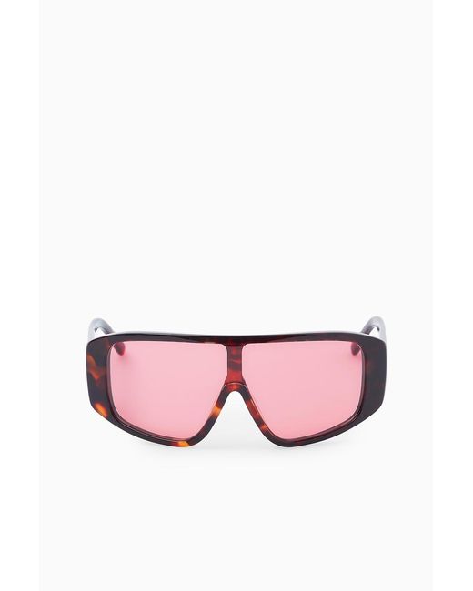 COS Pink Oversized-sonnenbrille Im Ski-stil
