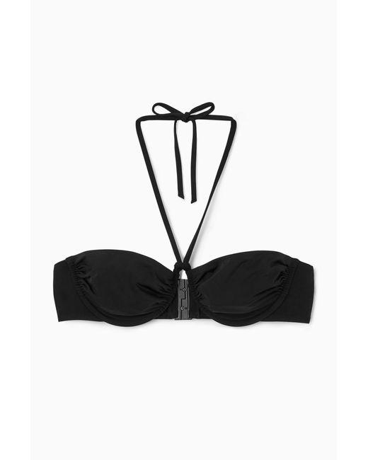 COS Black Underwired Halterneck Bikini Top