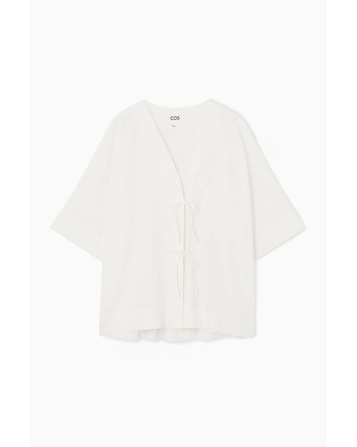 COS White Tie-front Shirt