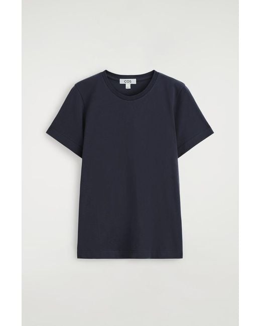 COS Blue Cotton Crew-Neck T-Shirt