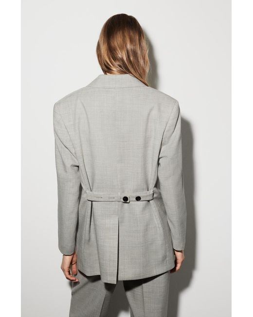 COS Gray Structured Wool-Blend Blazer