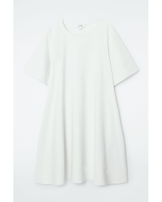 COS White Flared Mini T-shirt Dress