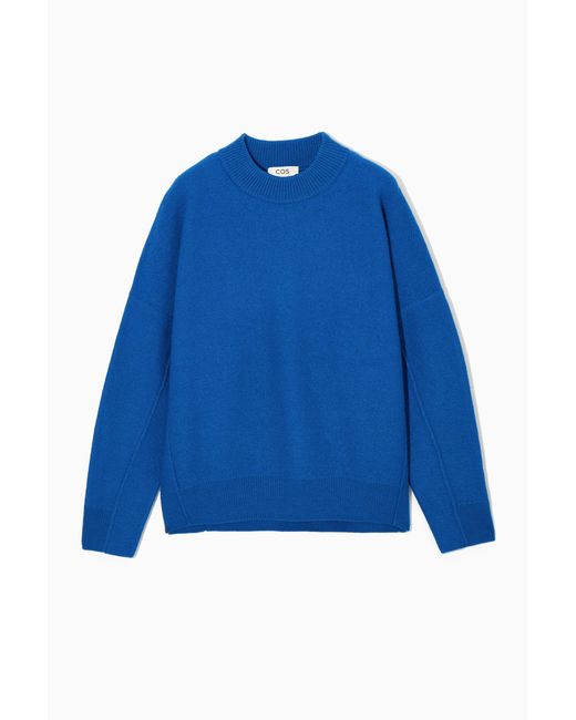 COS Blue Oversized Boiled Merino Wool Jumper