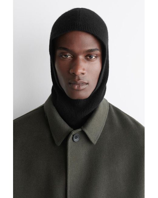 COS Black Ribbed Wool-Cashmere Balaclava