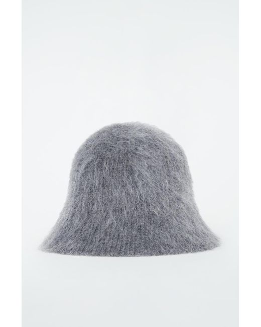COS Gray Mohair Bucket Hat