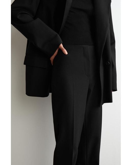 COS Black Slim Wool-Blend Trousers