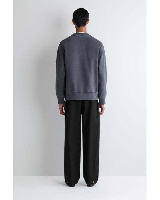 COS Blue Relaxed Washed-cotton Sweatshirt for men