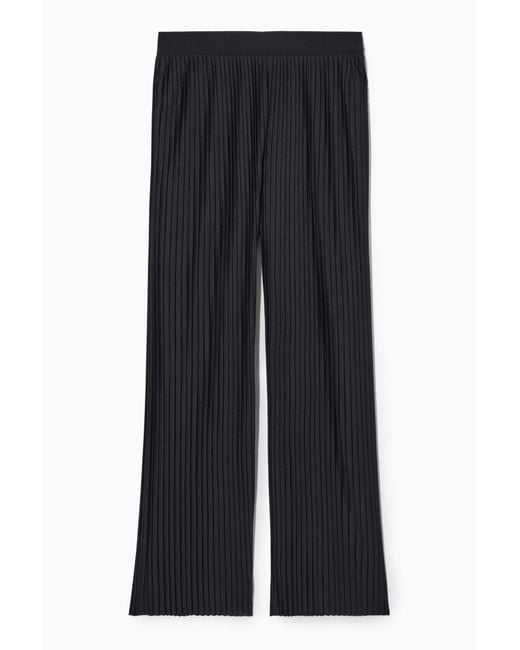 COS Black Plissé Pants