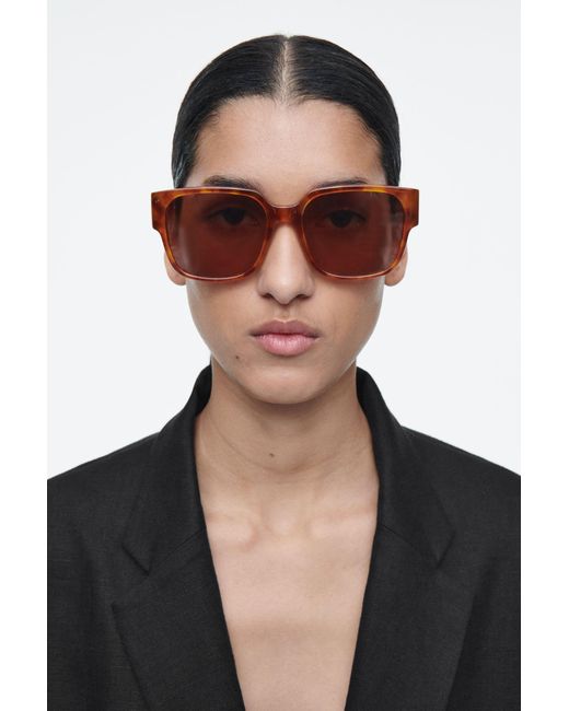 COS Pink Oversized Square-frame Sunglasses