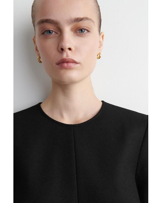 COS Black Long-Sleeved Wool Mini Dress