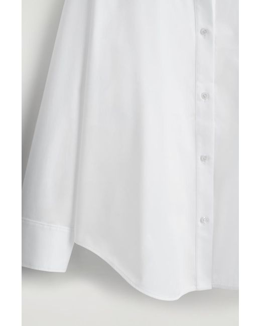 COS White Open-Collar Cotton Shirt