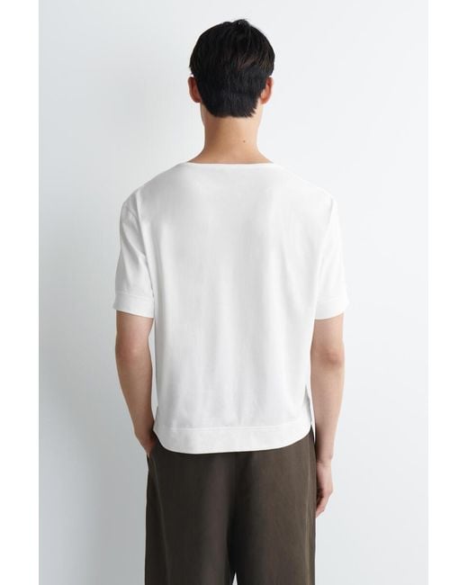 COS White Boat-Neck Cotton T-Shirt for men