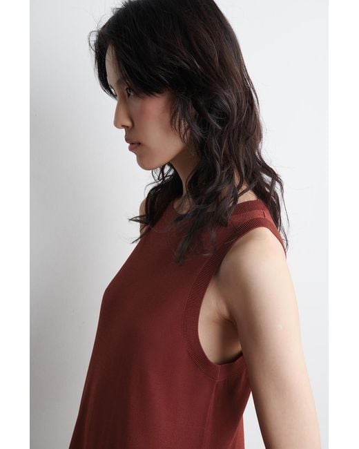 COS Sleeveless Knitted Midi Dress in Red | Lyst COS Sleeveless Knitted Midi Dress in Red | Lyst